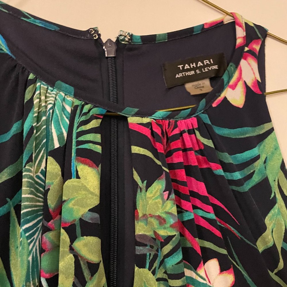 Tahari Tropical Print A-Line Dress, Size 2
